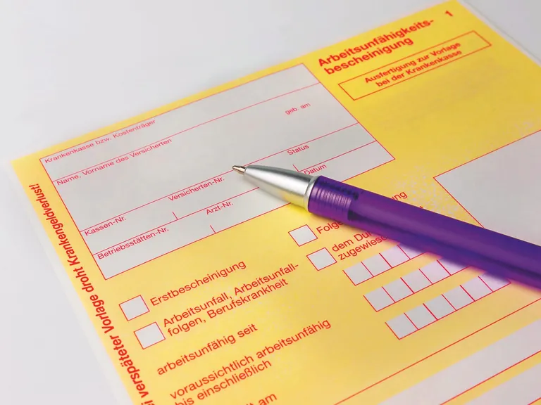 Arbeitsunf&auml;higkeitsbescheinigung