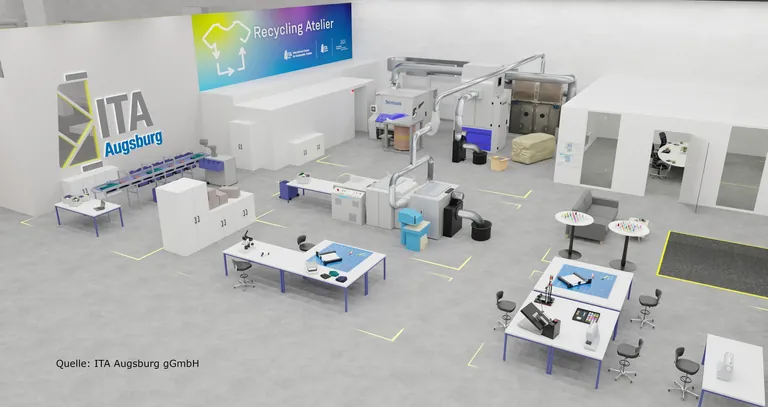 Gesamtansicht des Recycling Ateliers Augsburg