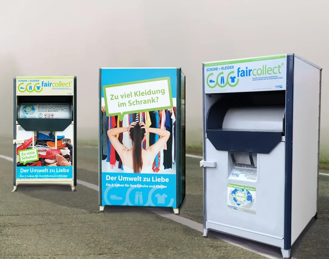 Sammelcontainer: Textilrecycling von Bewohnerkleidung