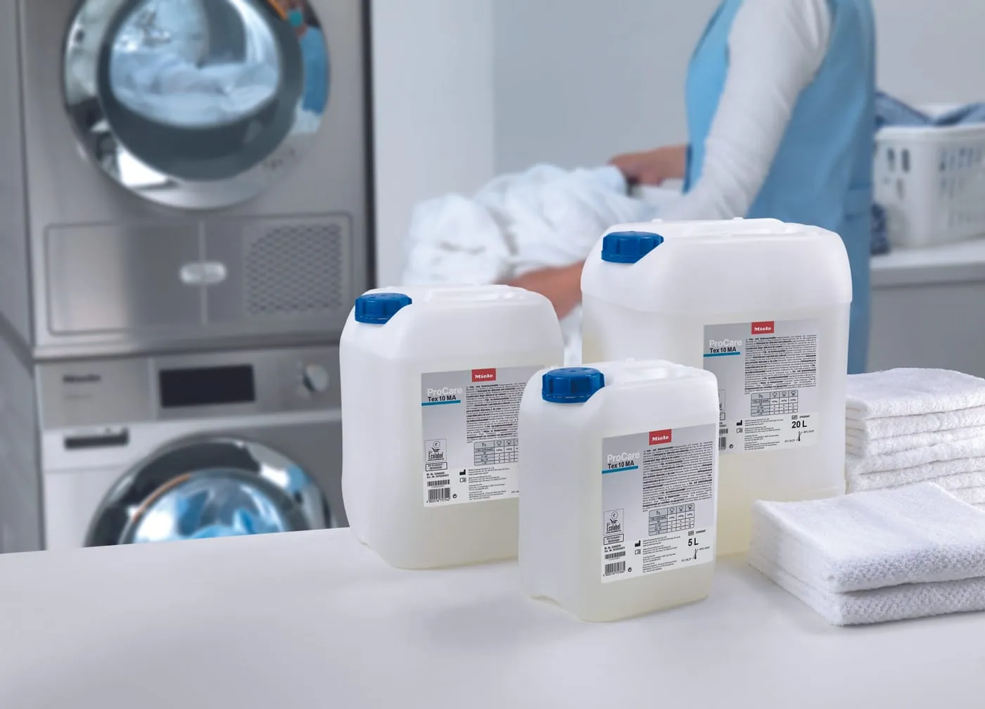 Miele: Wasch- und Pflegemittel für gewerbliche Wäschepflege