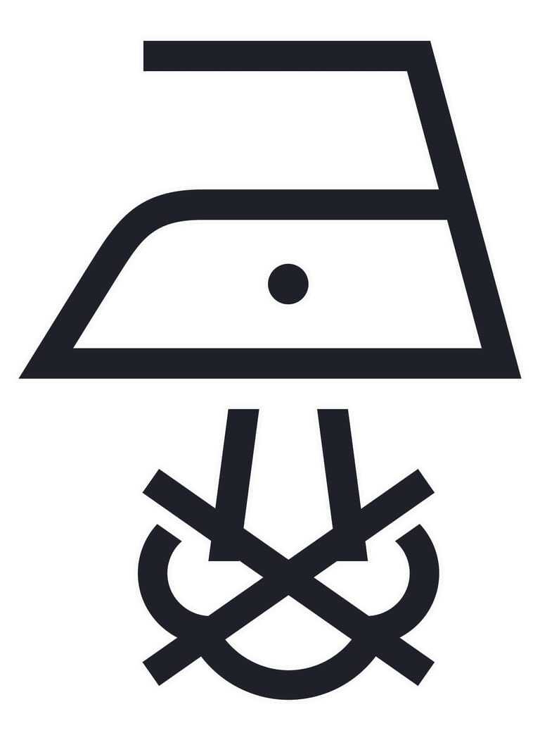 Das Bild zeigt das Pflegesymbol "B&uuml;geln ohne Dampf".