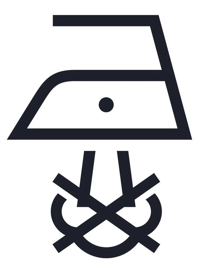 Das Bild zeigt das Pflegesymbol "B&uuml;geln ohne Dampf".