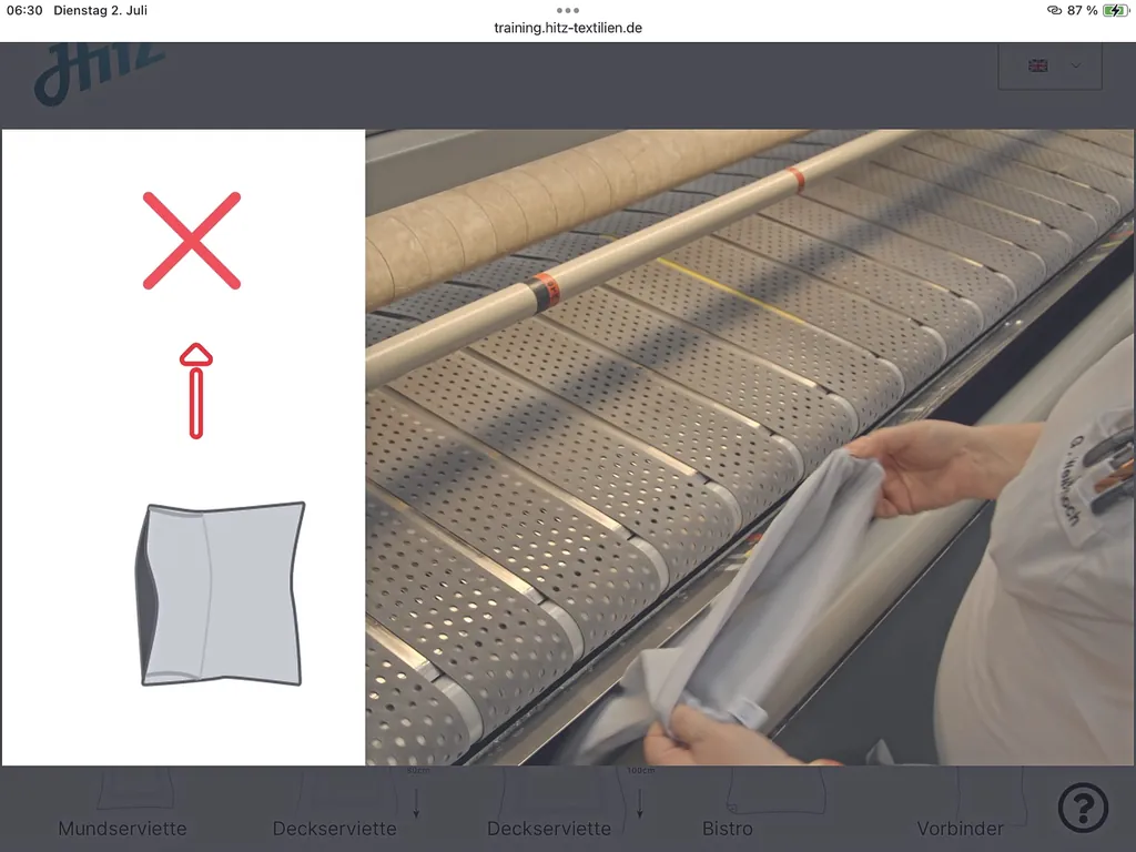 Ausschnitt des Erkl&auml;rvideos von Worxcamera zeigt, Fehler beim Einlegen von Kissen.