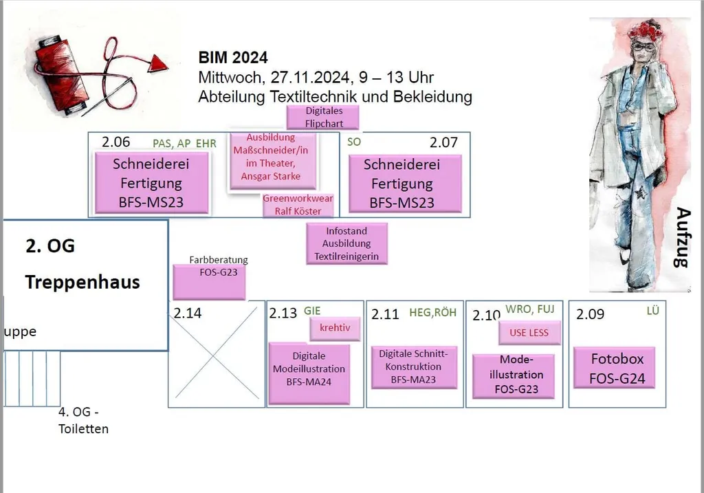 Standplan der Berufsinformationsmesse an der Anna-Siemsen-Schule.