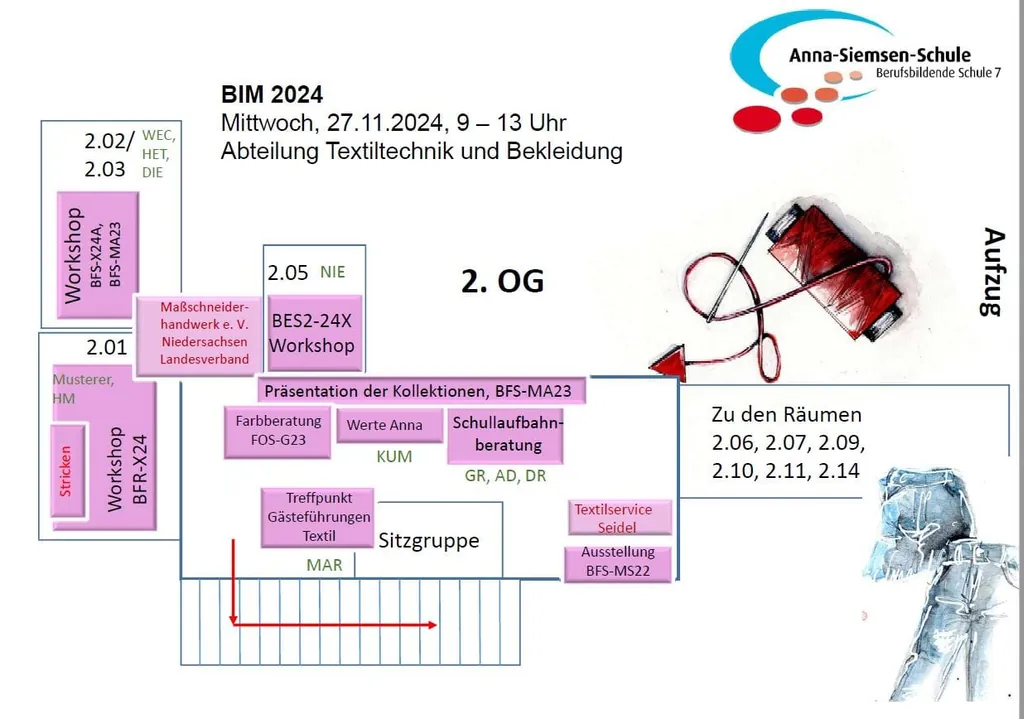 Standplan der Berufsinformationsmesse an der Anna-Siemsen-Schule.