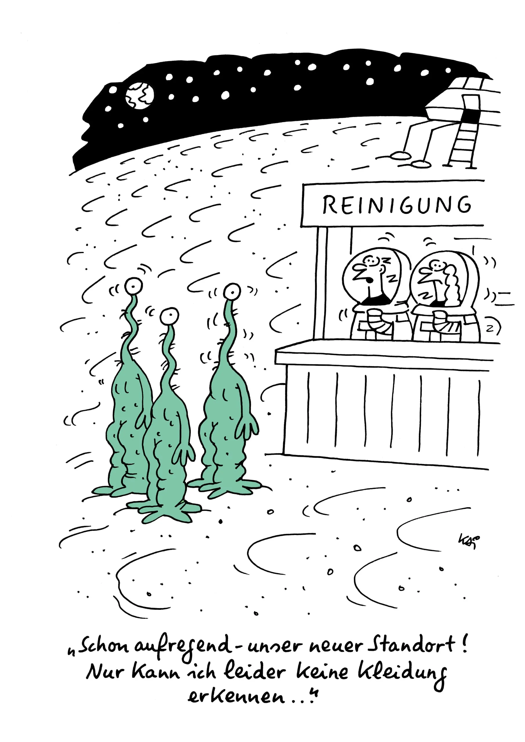 Standort Reinigung Weltall Cartoon Kai Felmy