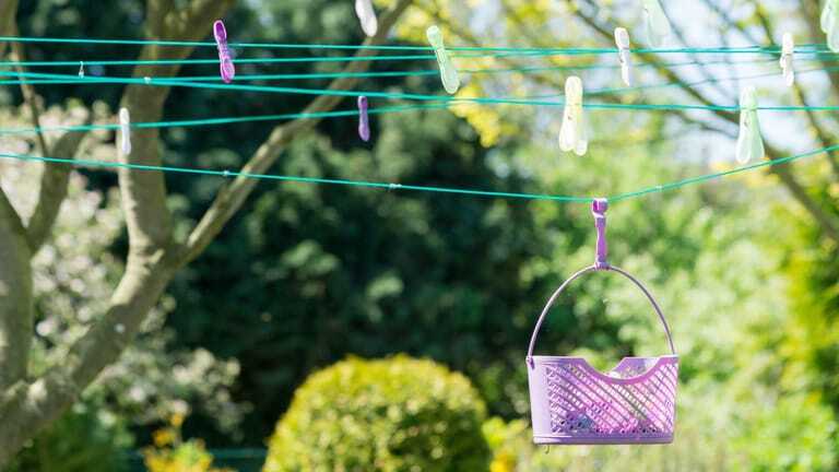 Wäscheleine im Garten