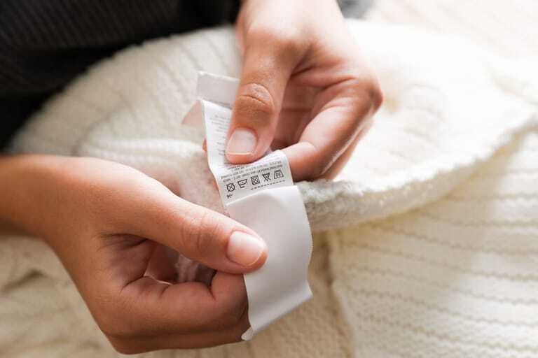 Pflegeetikett Waschsymbole Textilpflege