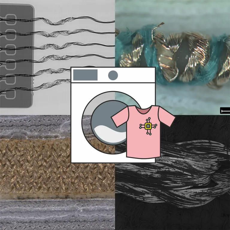 Typische Schäden an E-Textilien nach mehrfachem Waschen: Insbesondere die Leiterbahnen leiden unter der mechanischen Beanspruchung in der Trommel.