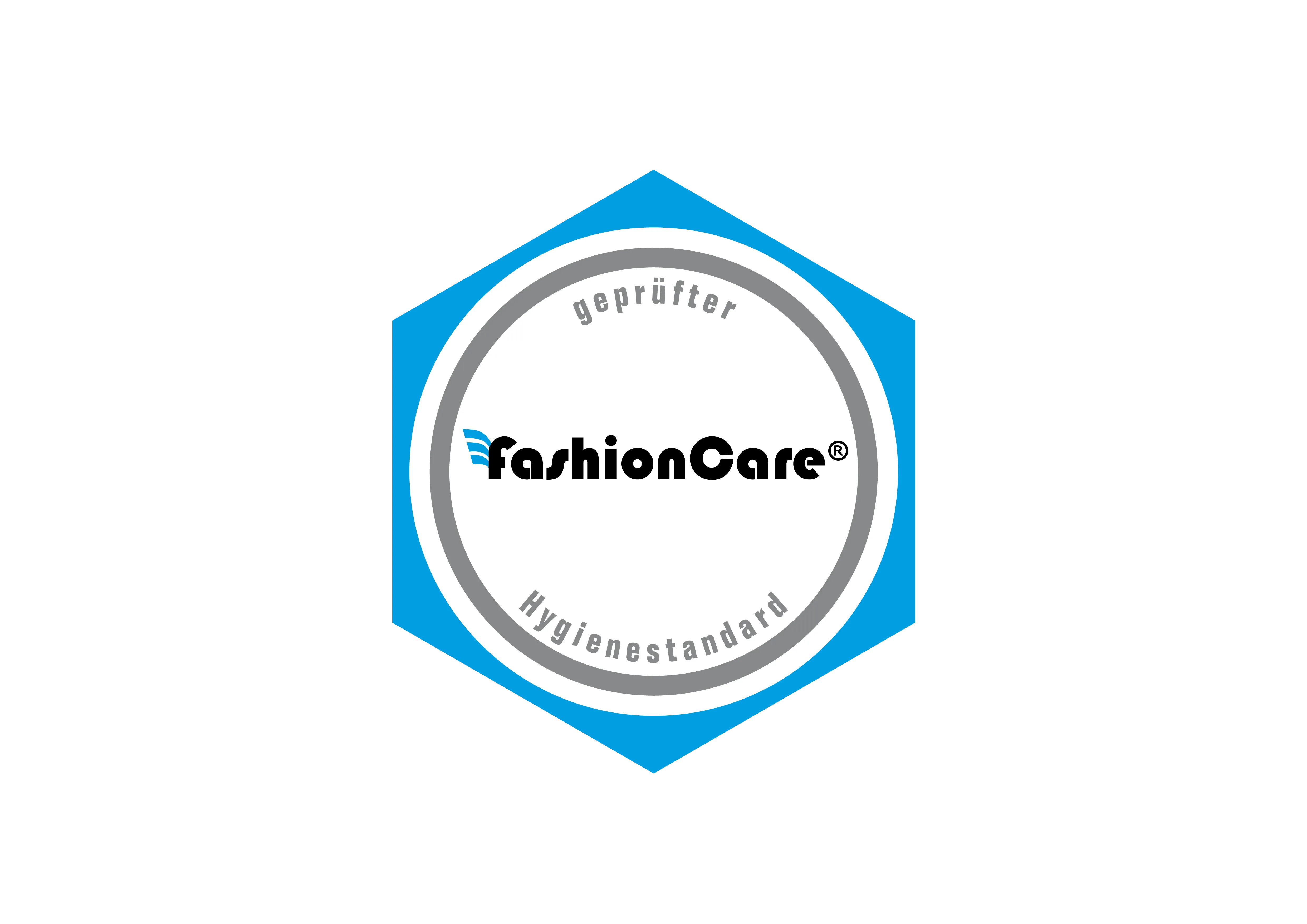 Das blaue Siegel von fashionCare steht f&uuml;r Hygiene.