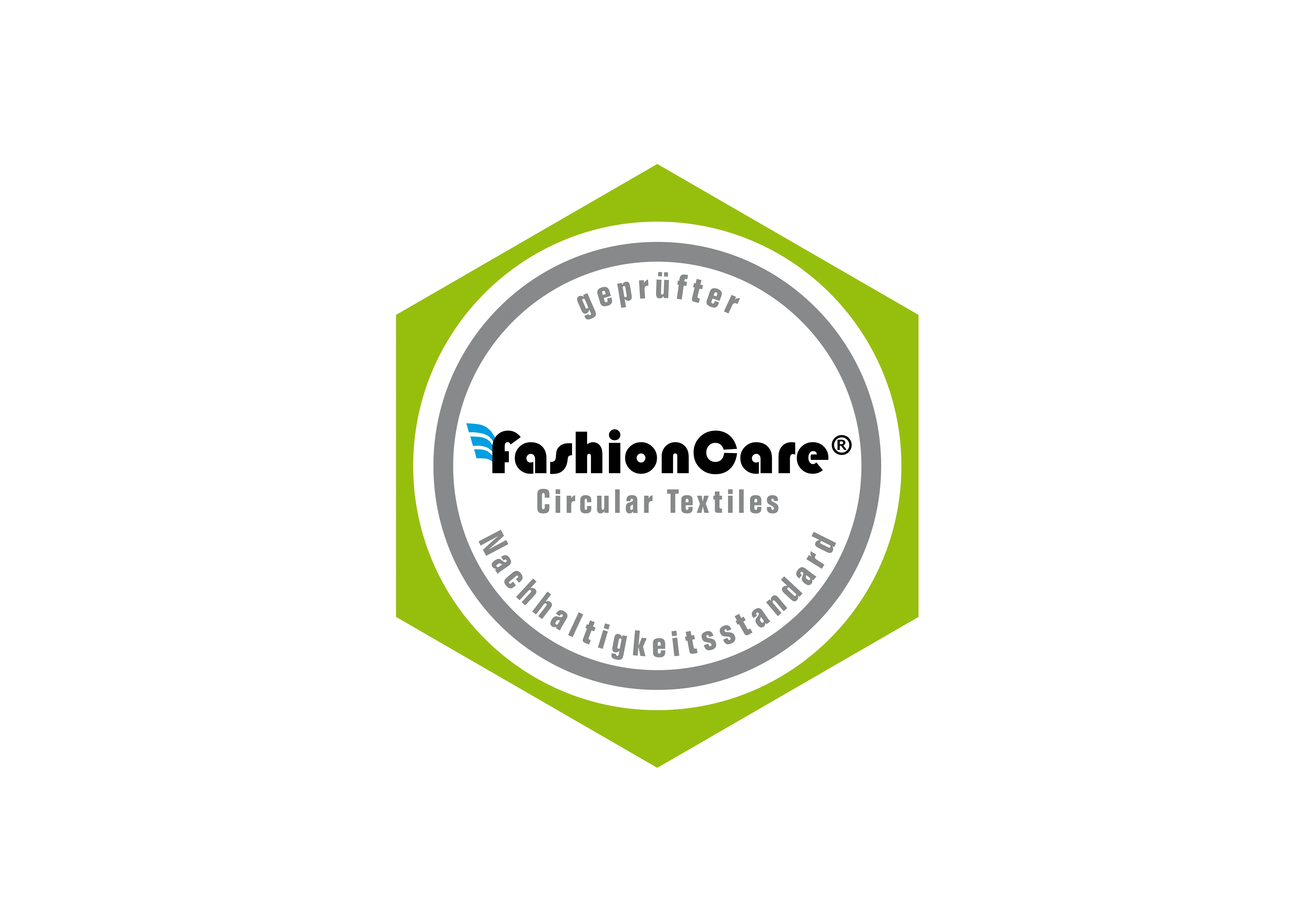 Das gr&uuml;ne Siegel von fashionCare steht Nachhaltigkeit.