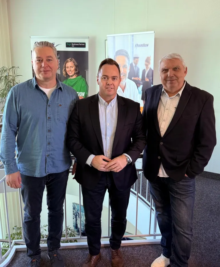 (v.li.): Dirk Reiher (Quadus GmbH), Pascal Bühler (Datatronic Software AG) und Ingo Plewka (Quadus GmbH).