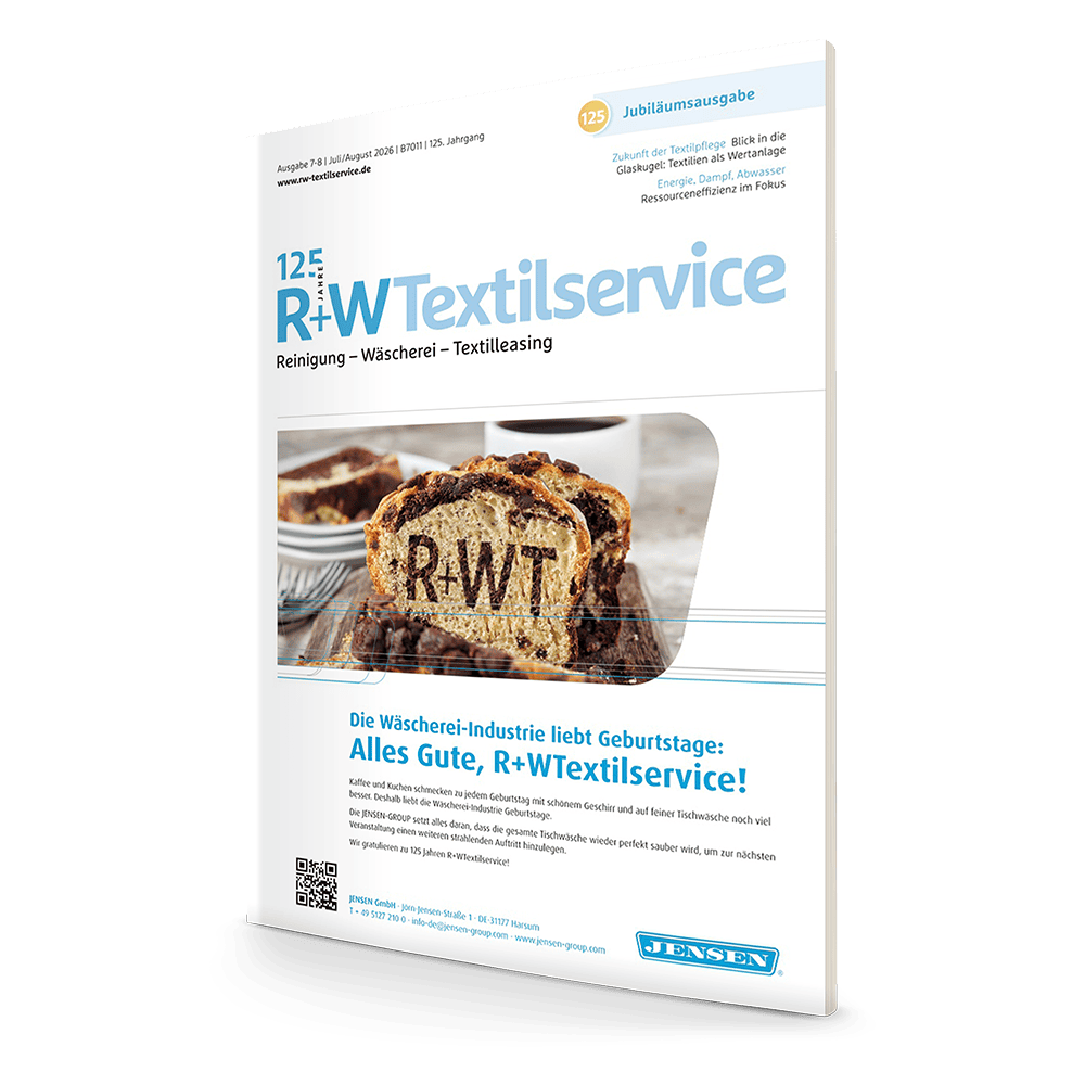 Titelseite R+WTextilservice Fachmagazin Jubil&auml;umsausgabe 125 Jahre