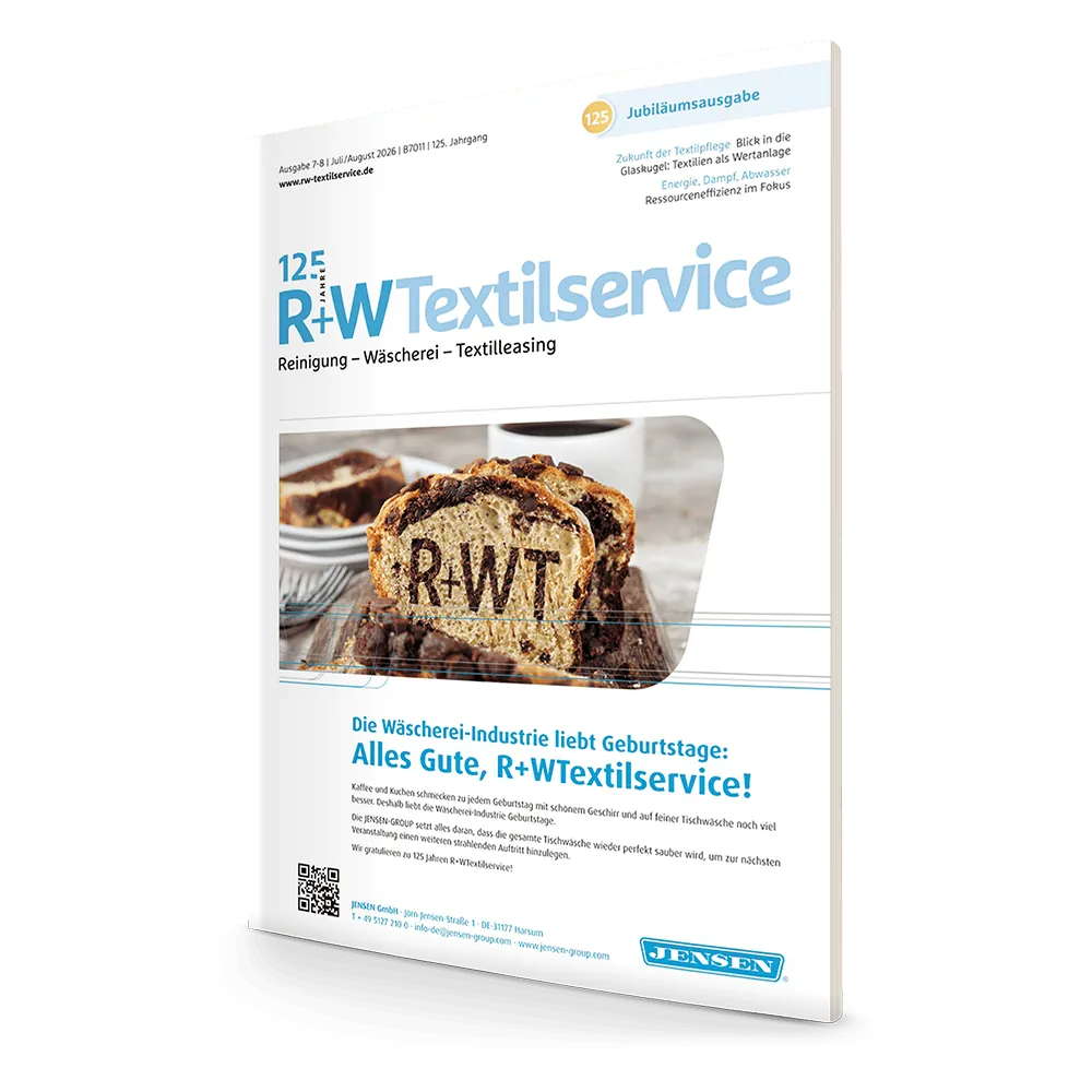 Titelseite R+WTextilservice Fachmagazin Jubil&auml;umsausgabe 125 Jahre